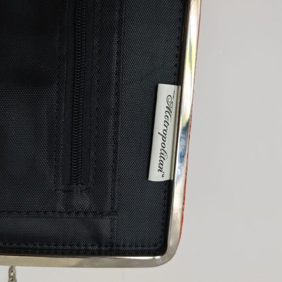 Cosmopolitan crossbody Purse/Wallet orange removable chain 7.5" x  4.5" - Picture 5 of 11